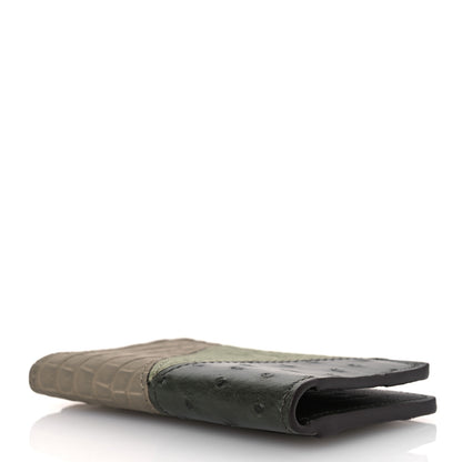 Louis Vuitton Ostrich Crocodile Pocket Organizer Green Beige 4 of 7