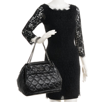 Chanel Lambskin Cells Accordion Tote Black 2 of 8