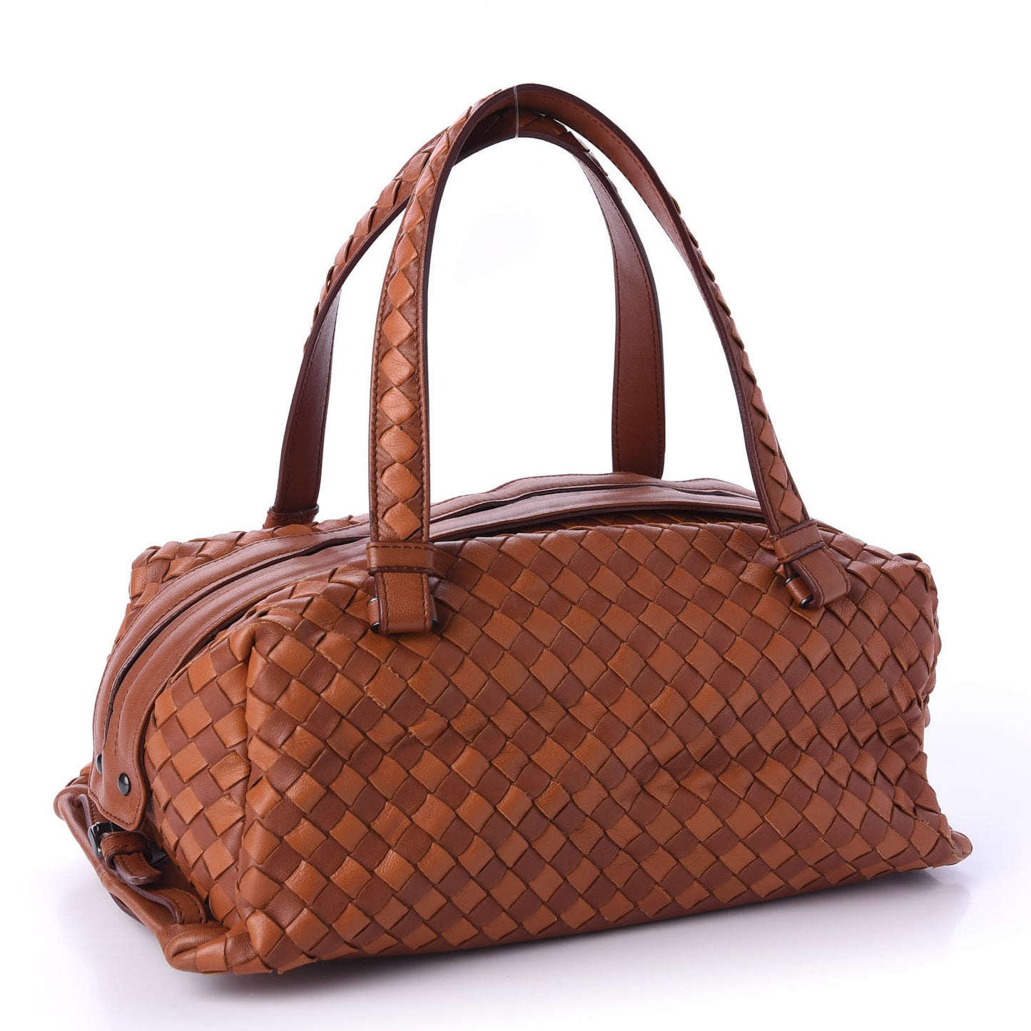 Goatskin Intrecciato Woven Top Handle Bag
