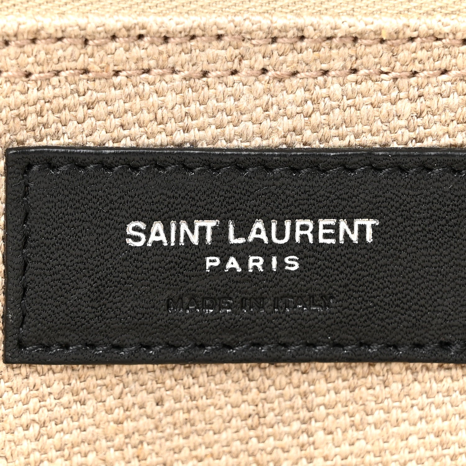 Saint Laurent Linen Calfskin Small Rive Gauche Tote Optic White 6 of 13
