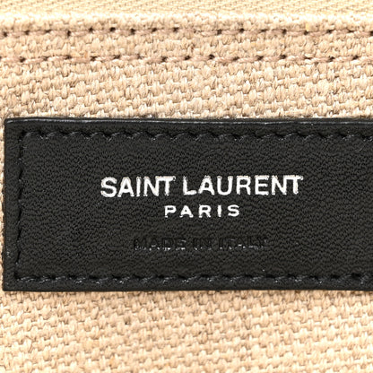 Saint Laurent Linen Calfskin Small Rive Gauche Tote Optic White 6 of 13