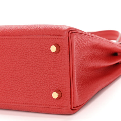Hermes Togo Kelly Retourne 25 Rouge De Coeur 10 of 10