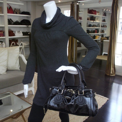 Chloe Patent Leather Paddington Tote Noir 2 of 18