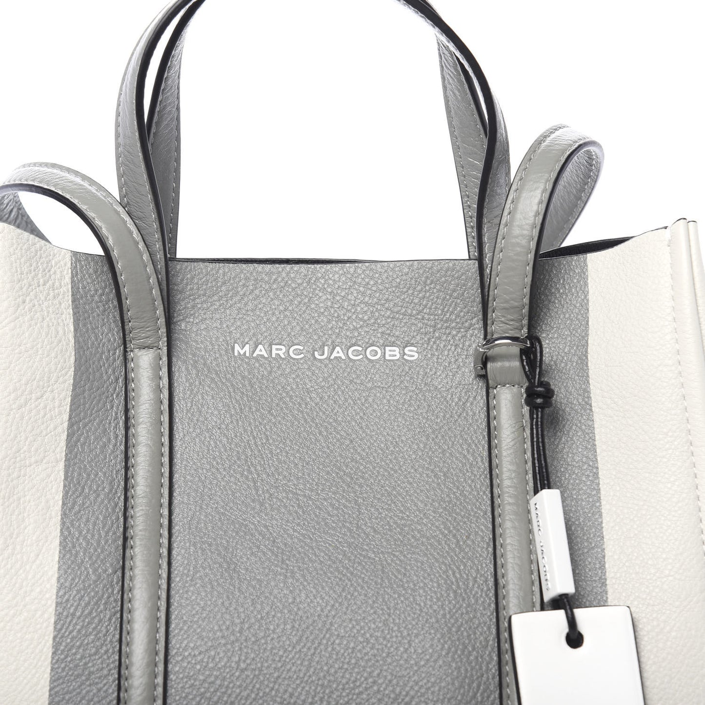 Grained Calfskin The Tag Tote Grey White