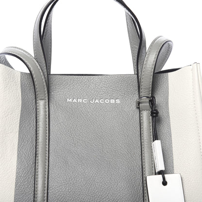 Marc Jacobs Grained Calfskin The Tag Tote Grey White 8 of 10