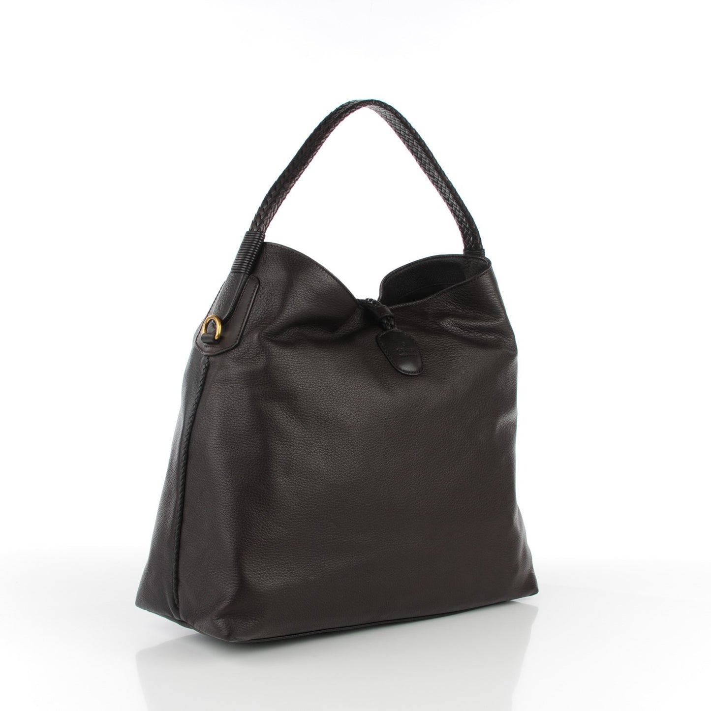 Deerskin Large Hip Bamboo Hobo Dark Cocoa