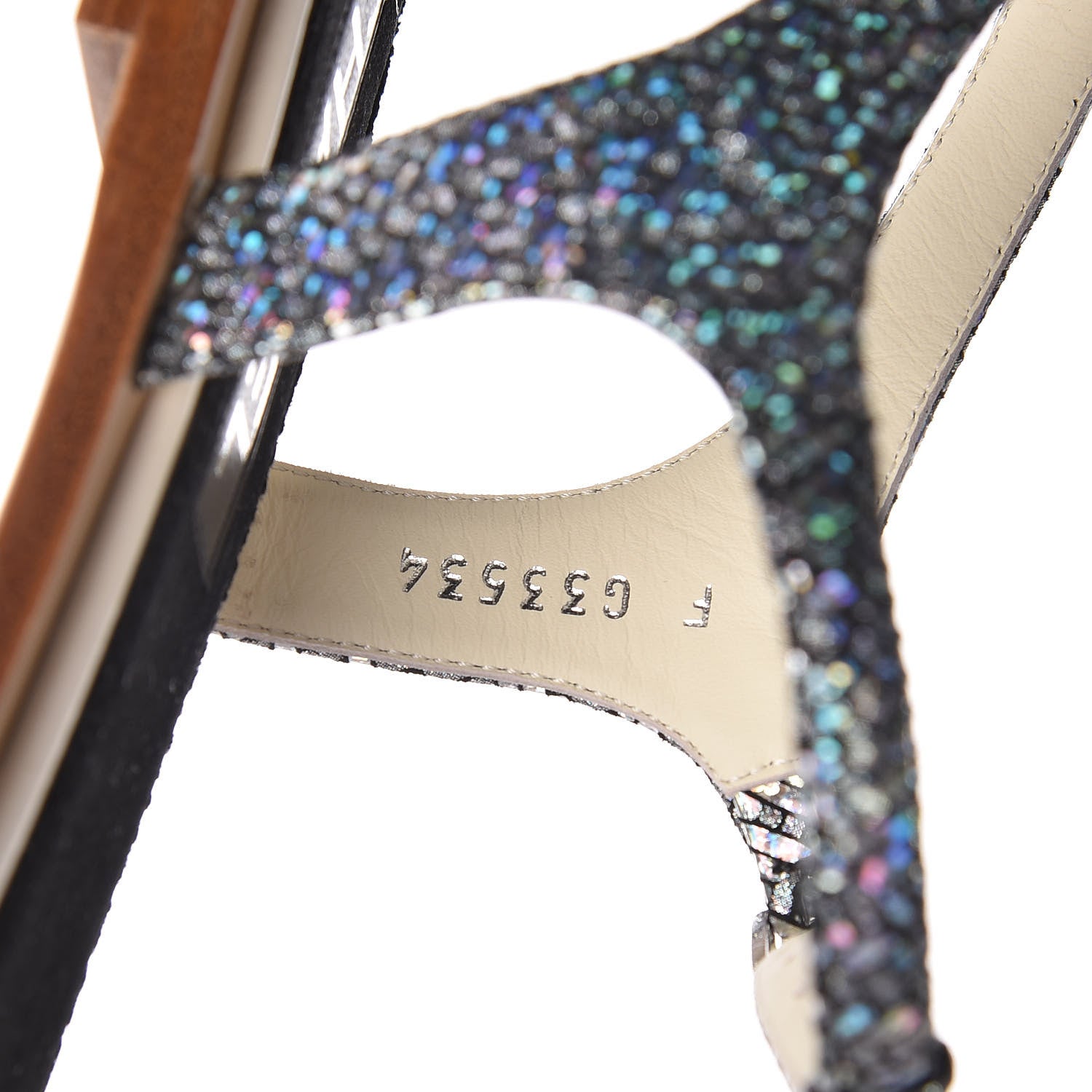 Chanel Goatskin Velvet Fantasy CC Chain Thong Sandals 41.5 Silver Ivory 8 of 10