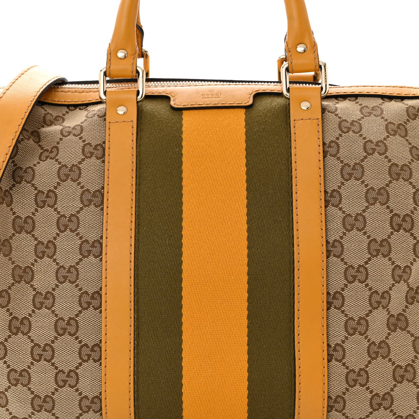 Monogram Selleria Calfskin Vintage Web Medium Boston Beige Ebony Yellow