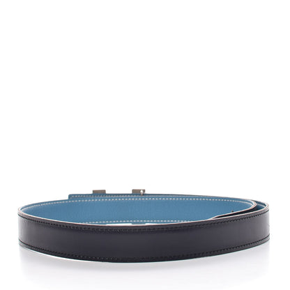 Hermes Box Togo 24mm Mini Constance H Belt Indigo Blue Jean 3 of 11