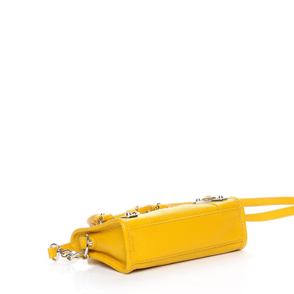 Balenciaga Chevre Silver Metallic Edge Hardware Nano City Jaune Epi 5 of 8
