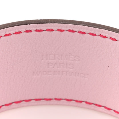 Hermes Chevre Mysore Small Kelly Twist Bracelet T2 Rose Pop 4 of 5