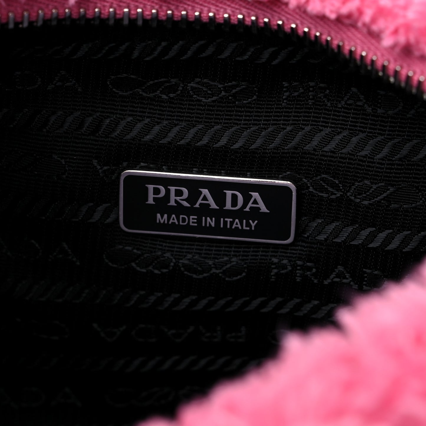 Terry Cloth Mini Re-Edition 2000 Bag Petalo Black