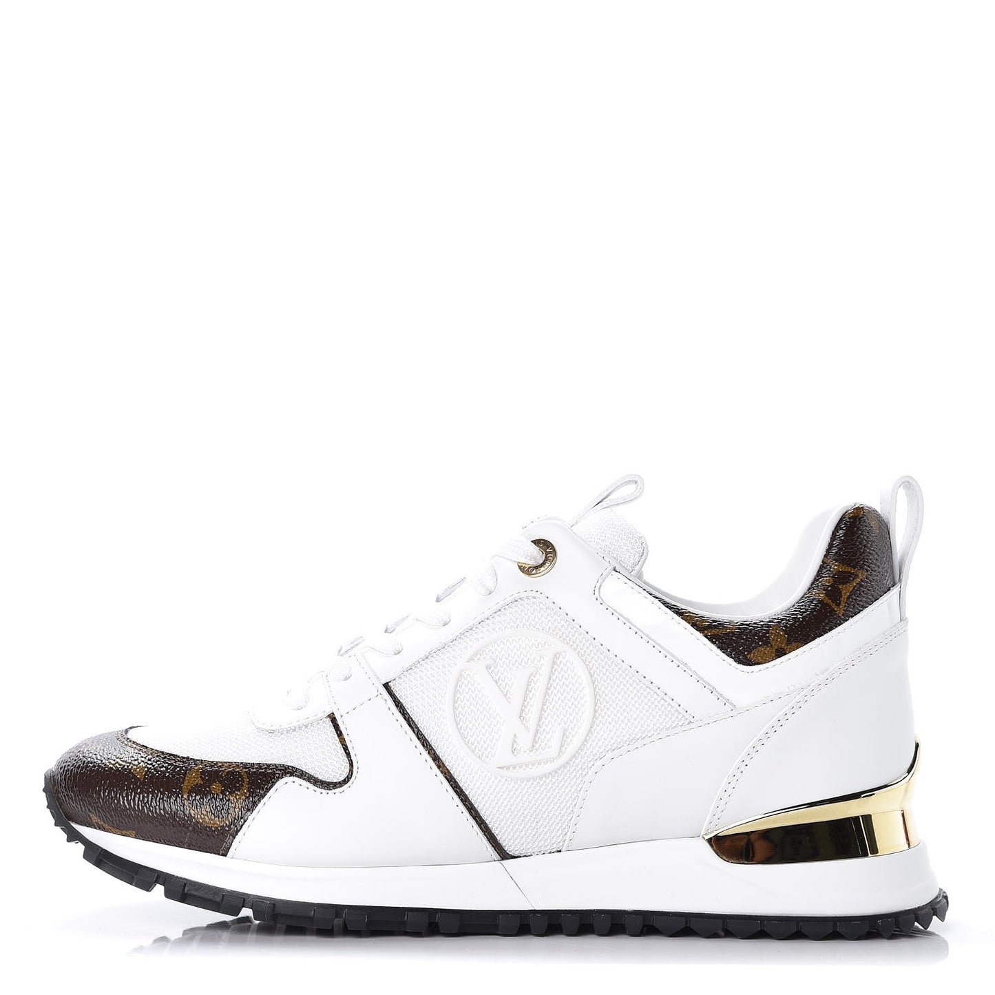 Calfskin Monogram Run Away Sneakers 37 White