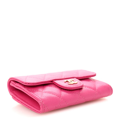 Chanel Caviar Quilted Flap Card Holder Wallet Dark Pink 4 of 8