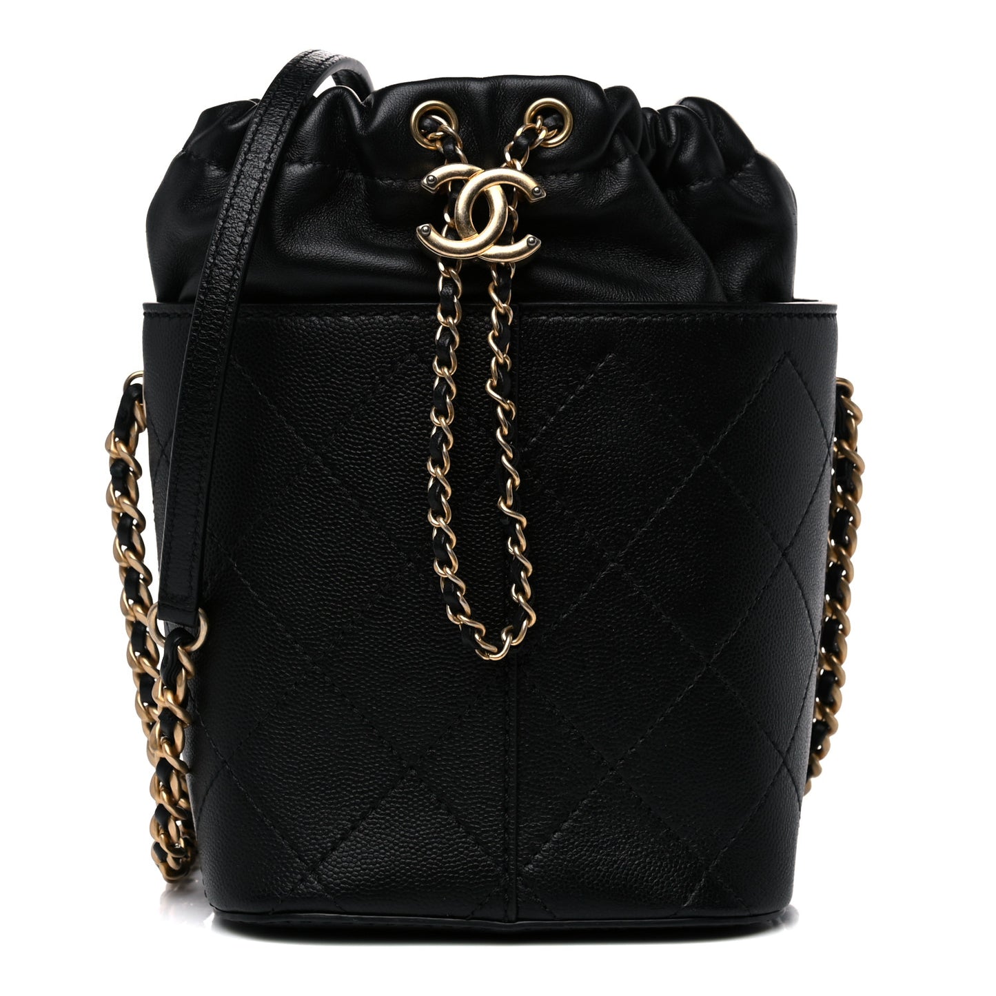 Caviar Bucket Drawstring Bag Black