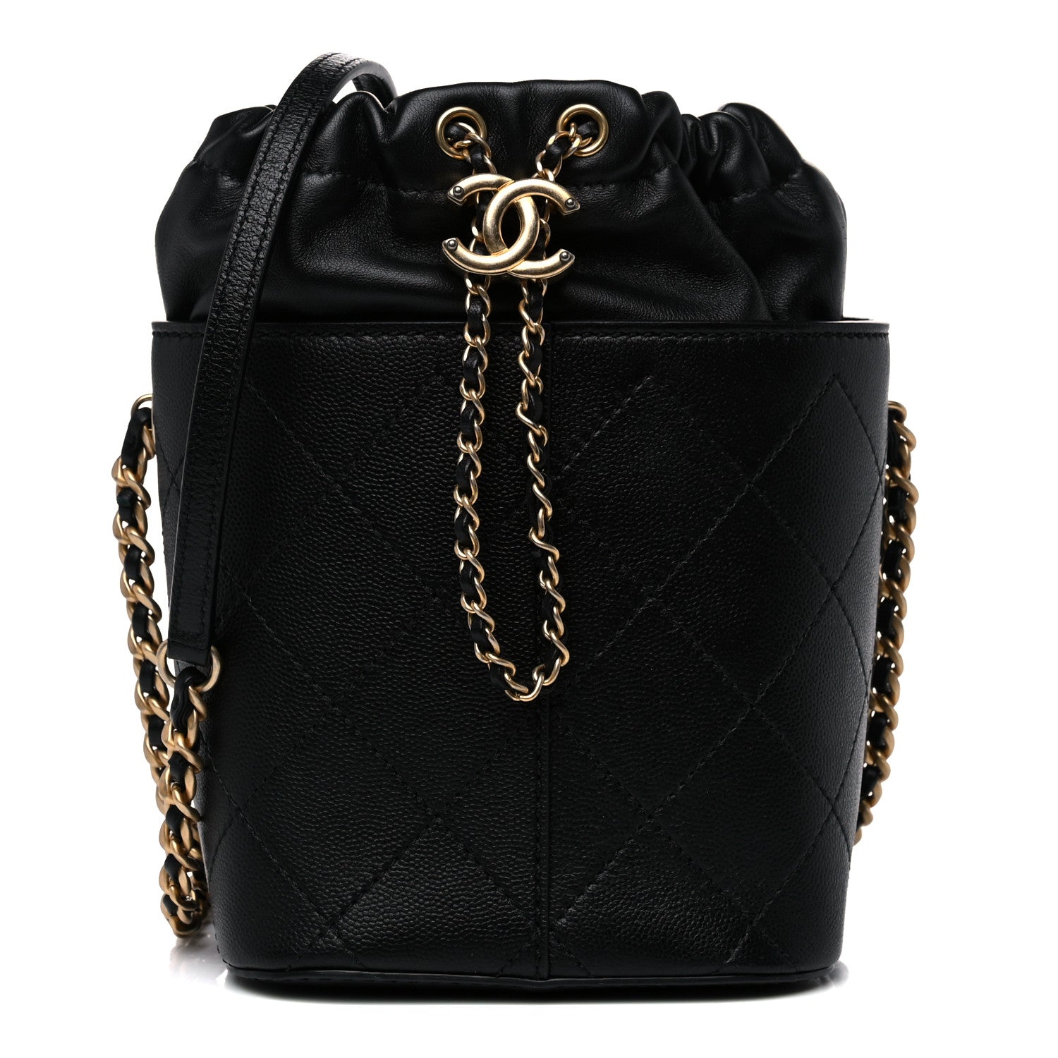 Chanel Caviar Bucket Drawstring Bag Black 1 of 10