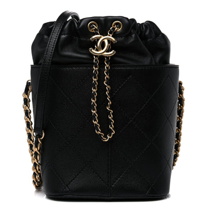 Chanel Caviar Bucket Drawstring Bag Black 1 of 10