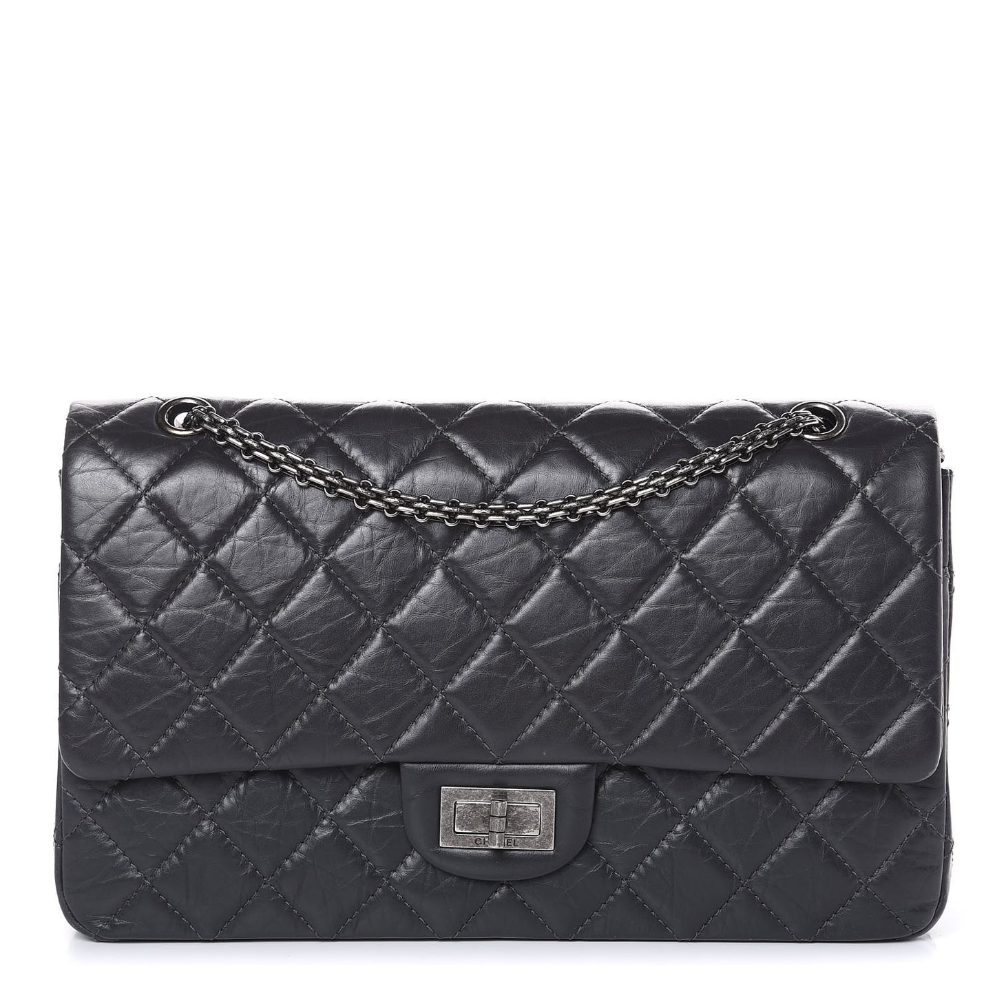Aged Calfskin Quilted 2.55 Reissue 227 Flap Grey