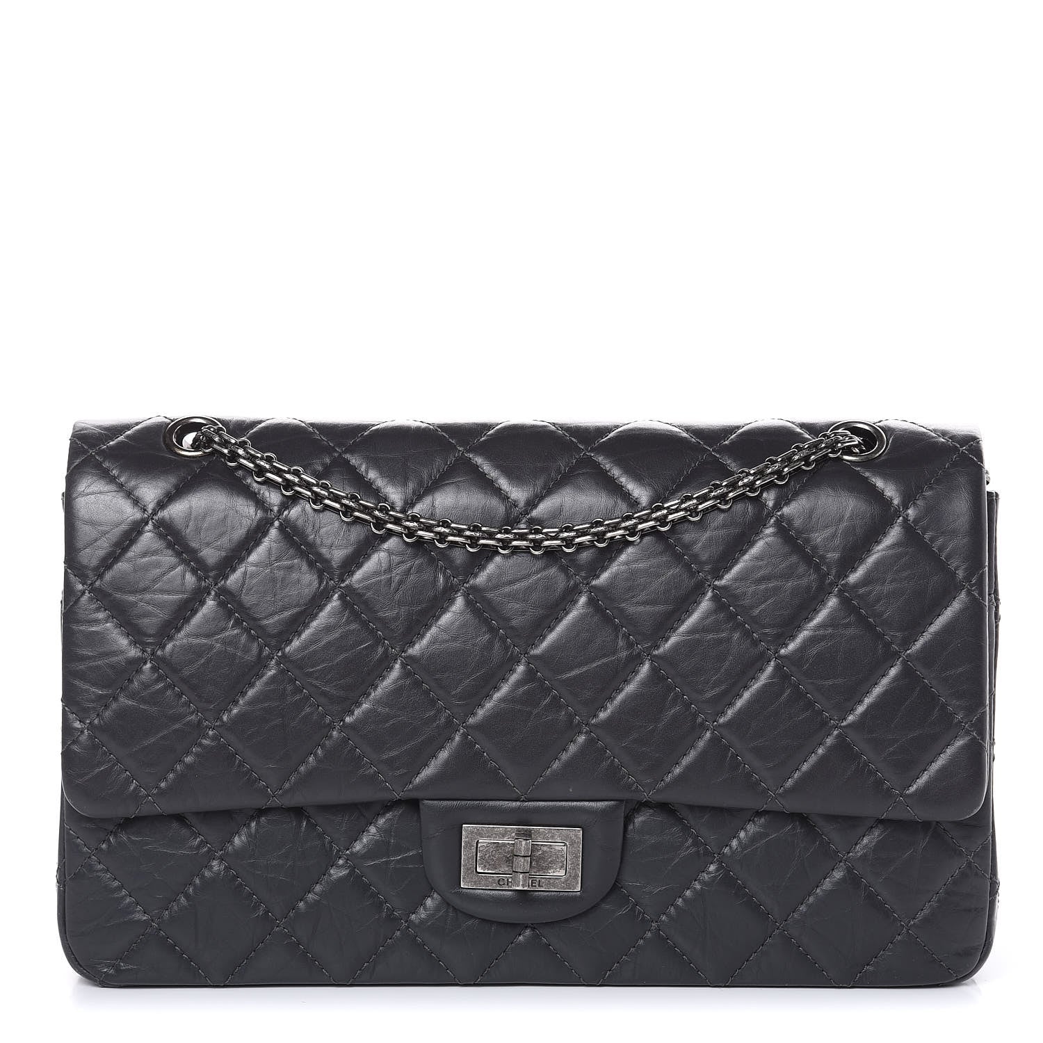 Chanel Aged Calfskin Quilted 2.55 Reissue 227 Flap Grey 1 of 14