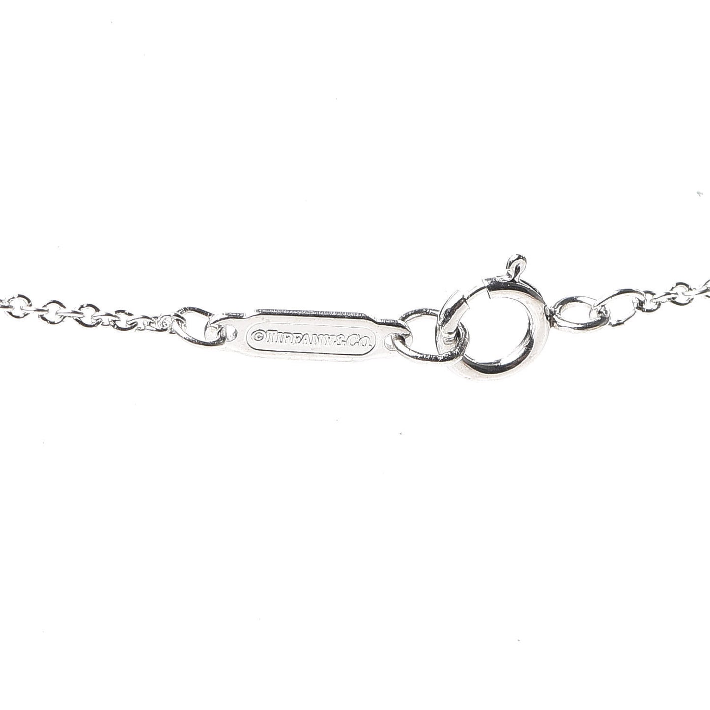 Platinum Diamond Small Open Circle Pendant Necklace