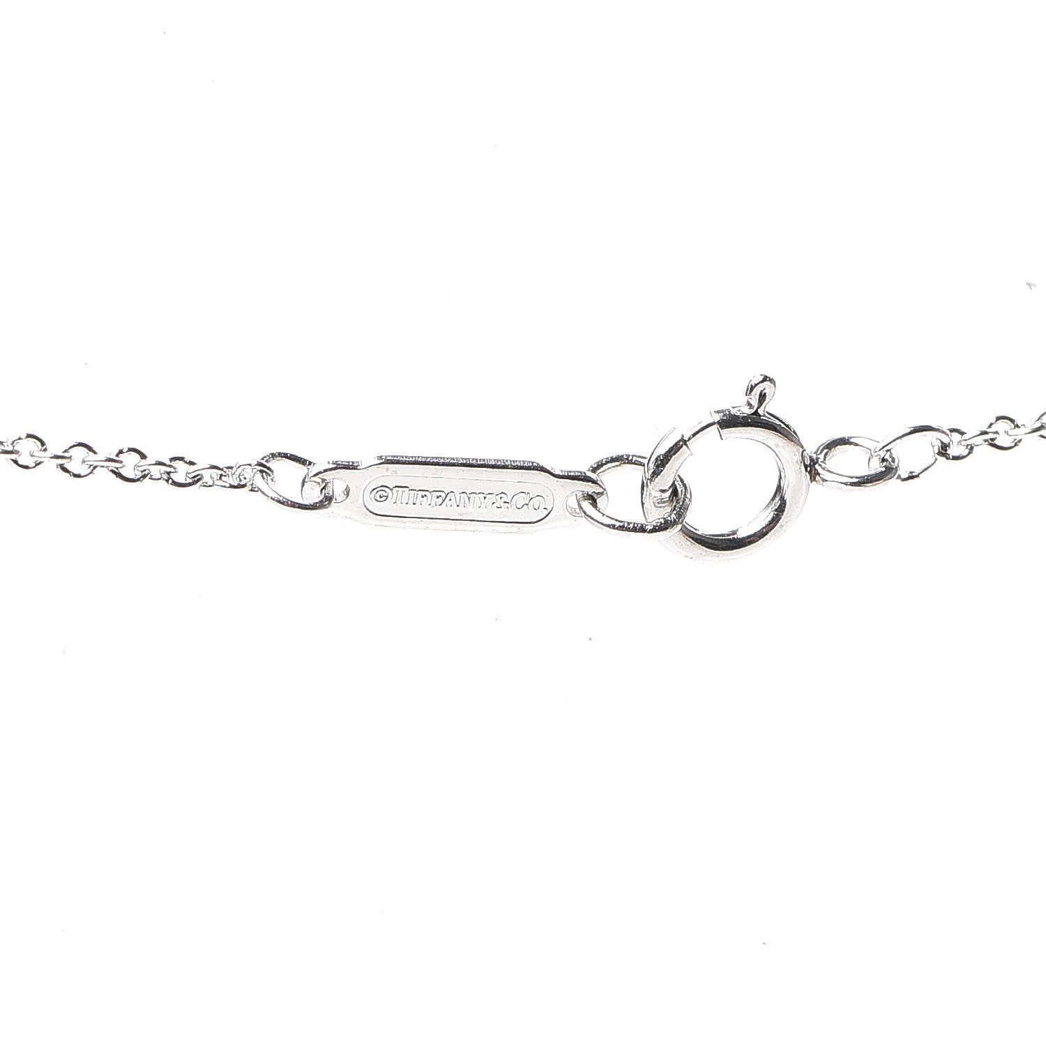 Tiffany Platinum Diamond Small Open Circle Pendant Necklace 4 of 4