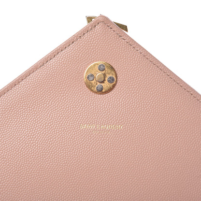 Saint Laurent Grain De Poudre Matelasse Chevron Large Monogram Satchel Pale Pink 10 of 16
