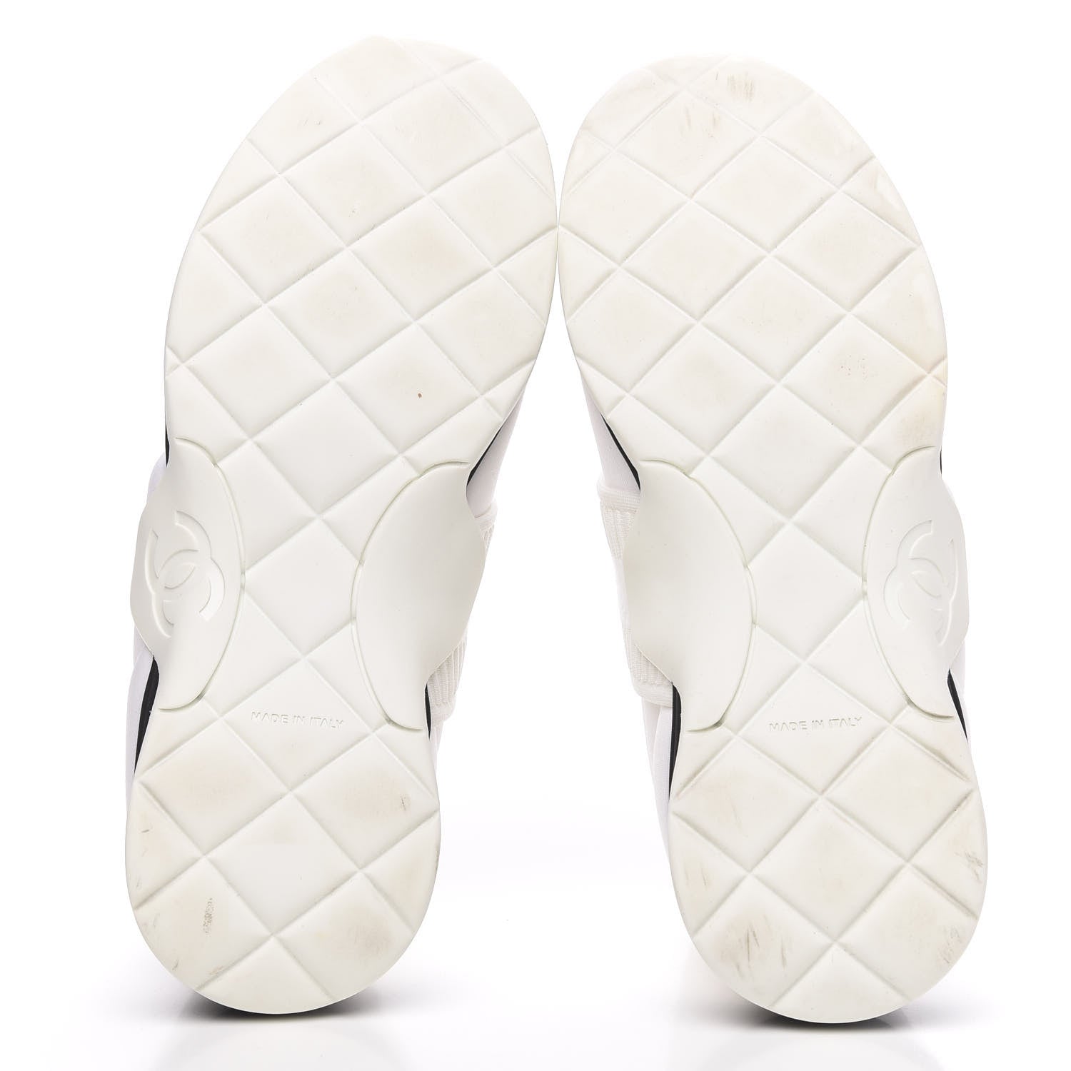 Chanel Stretch Fabric CC Sneakers 36.5 White 5 of 11