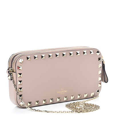 Valentino Garavani Vitello Rockstud Chain Pouch Shoulder Bag Poudre 2 of 11