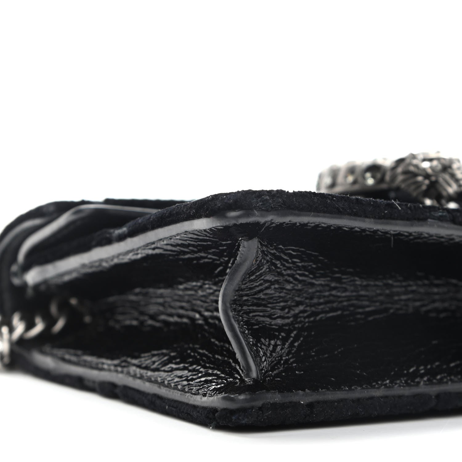 Gucci Velvet GG Monogram Super Mini Dionysus Shoulder Bag Black 7 of 10