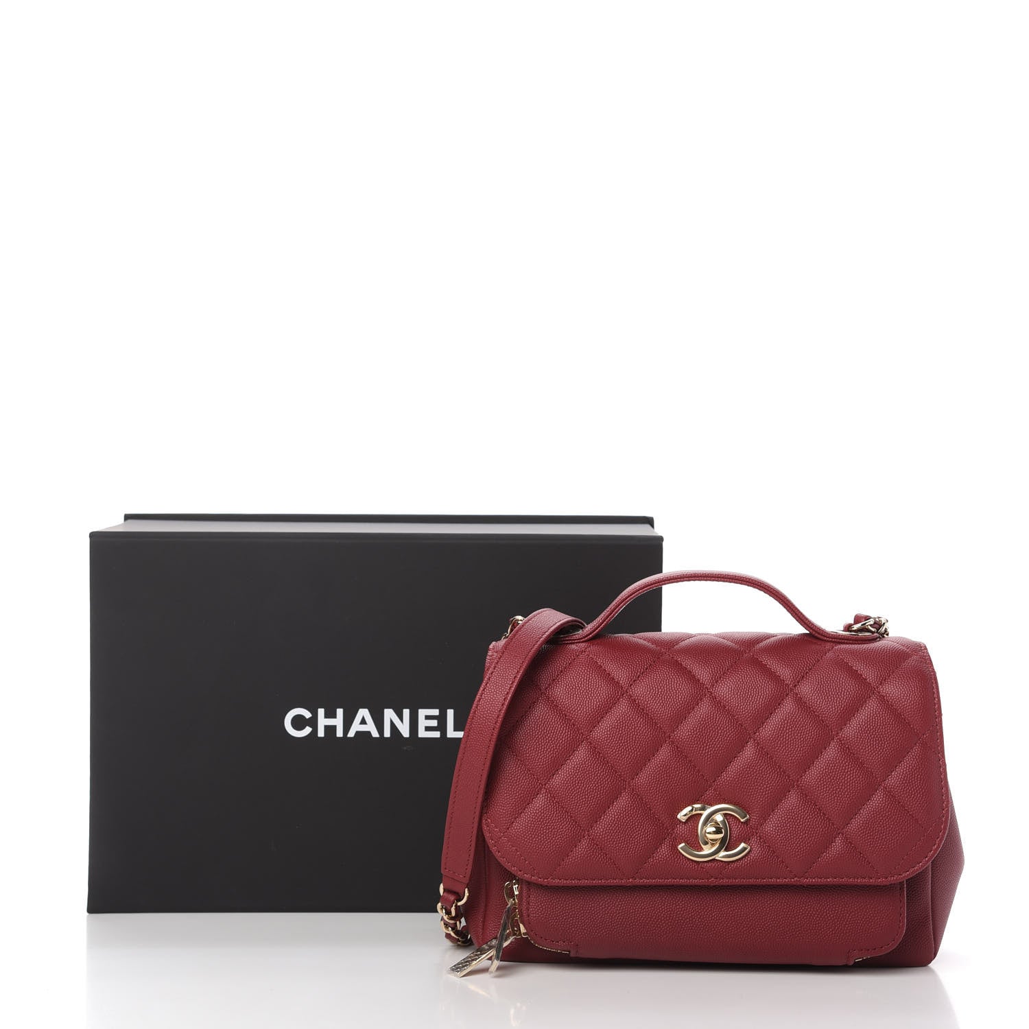 Chanel Caviar Quilted Medium Business Affinity Flap Burgundy 11 of 11