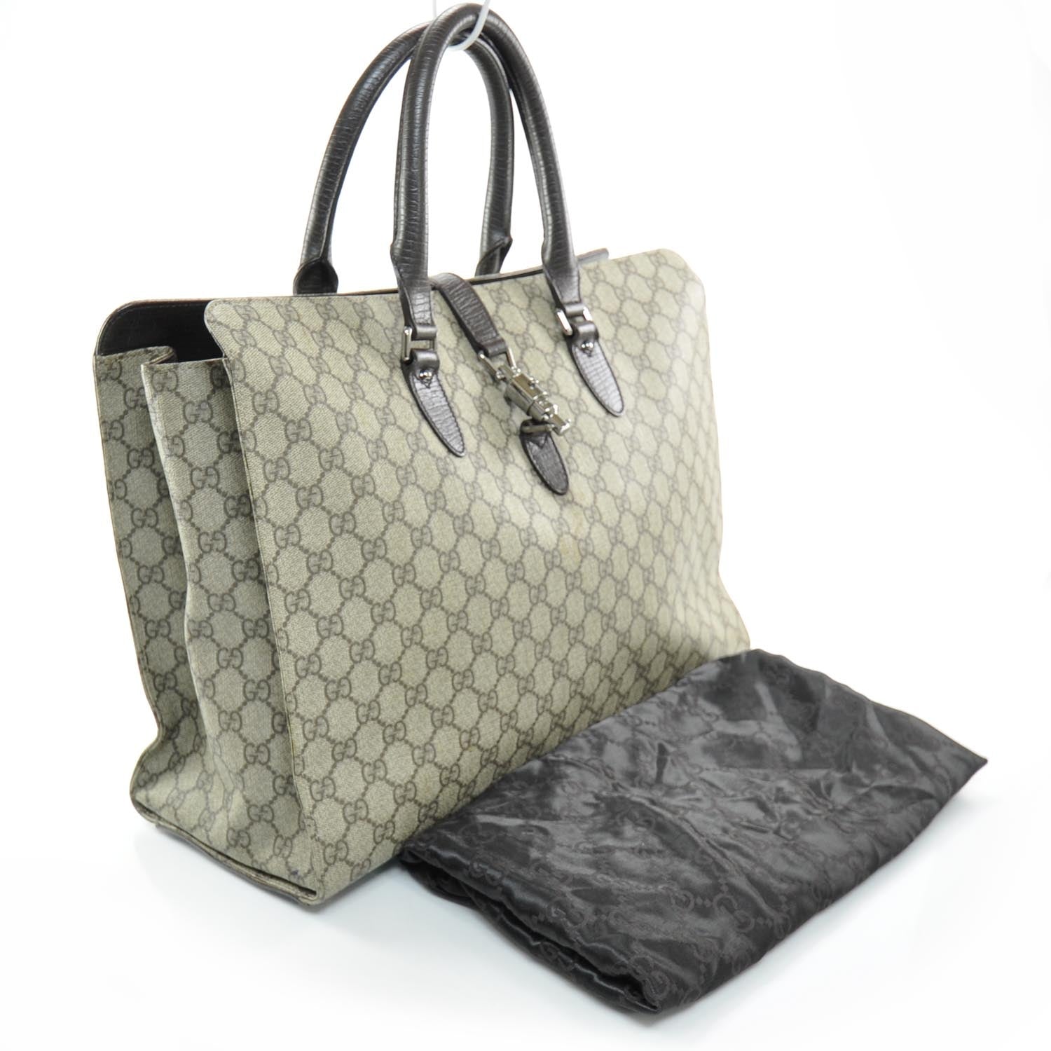 Gucci Monogram Coated Canvas Piston Tote 3 of 8