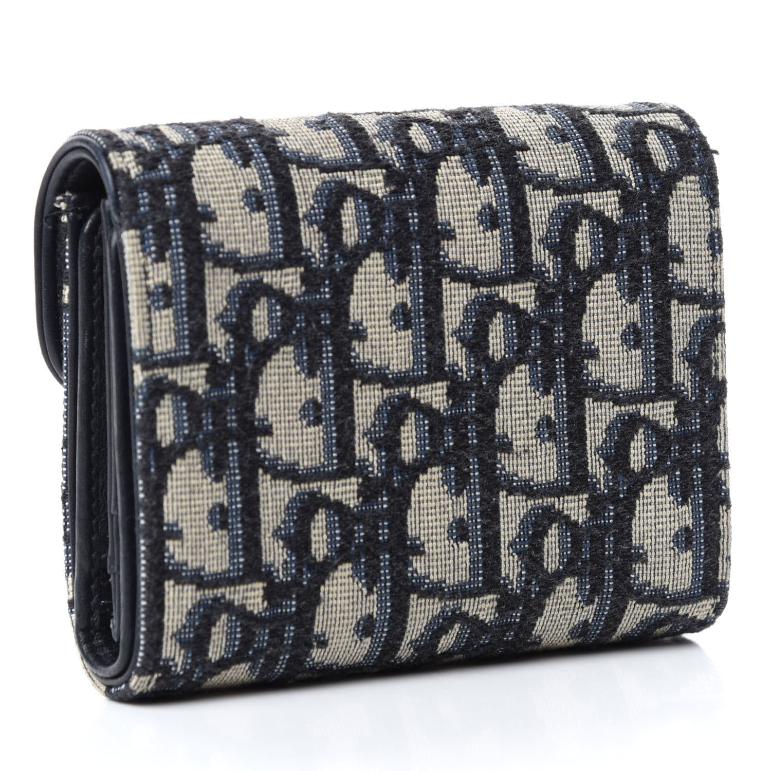 Christian Dior Oblique Saddle Lotus Wallet Blue 3 of 7