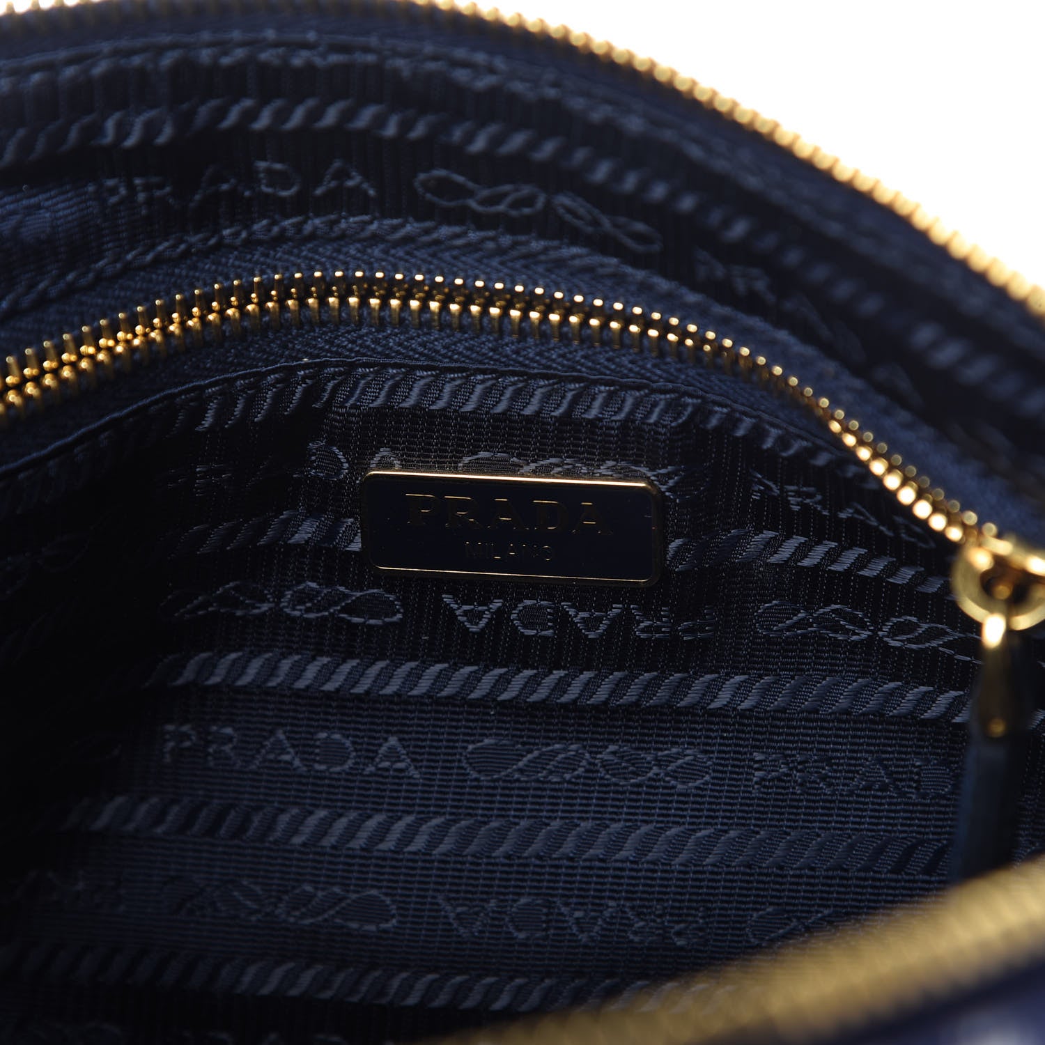 Prada Canapa St Vichy Gingham Cosmetic Pouch Baltico 8 of 10