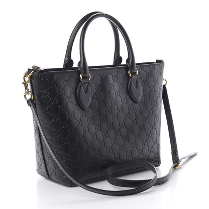 Gucci Guccissima Small Zippered Bucket Tote Black 3 of 10