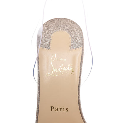 Christian Louboutin PVC Glitter Levitallo 100 Sandals 39 Nude 6 of 12
