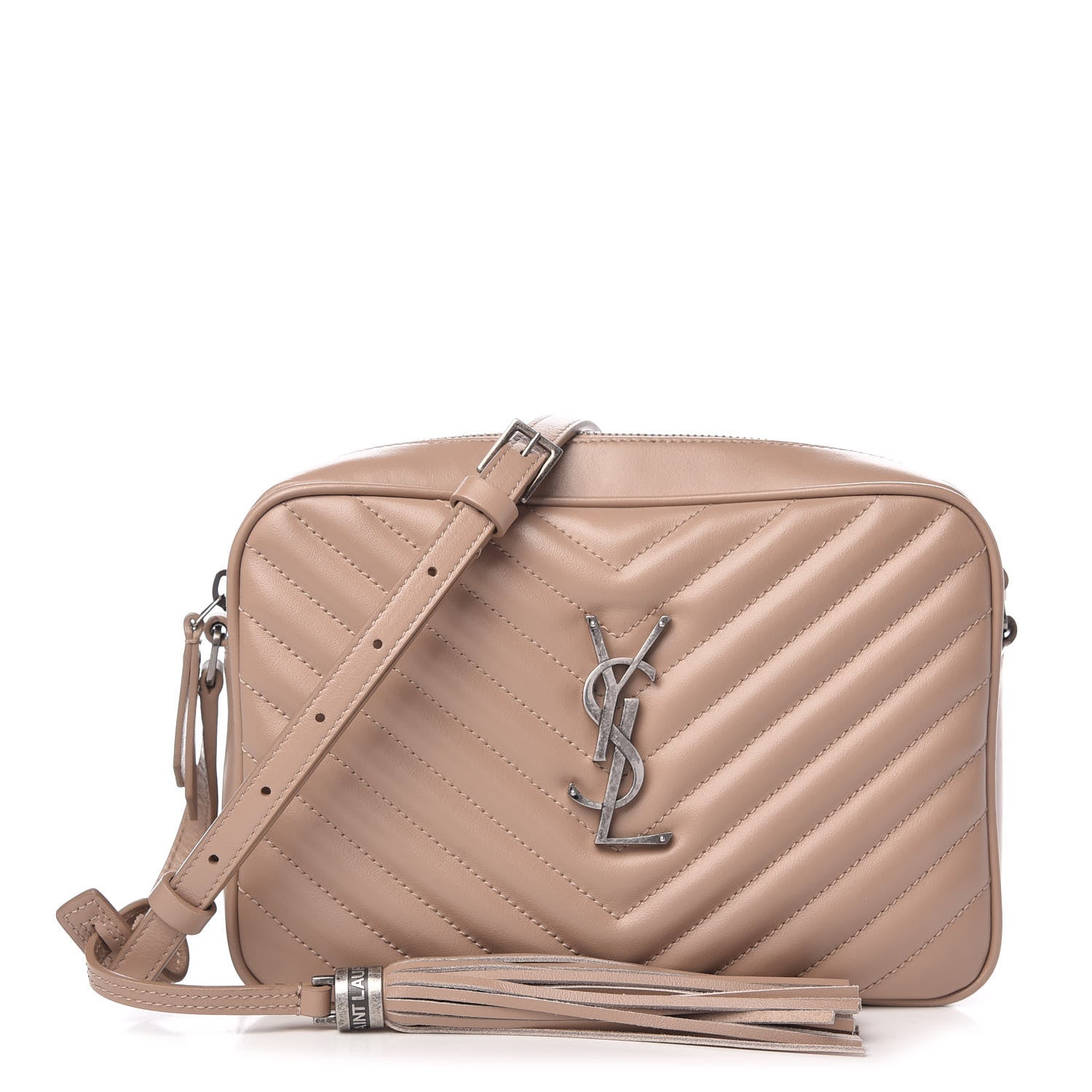 Saint Laurent Calfskin Matelasse Monogram Lou Camera Bag Dark Beige 1 of 9