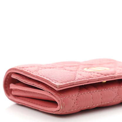 Christian Dior Supple Calfskin Cannage Caro Glycine Wallet Pink 9 of 10