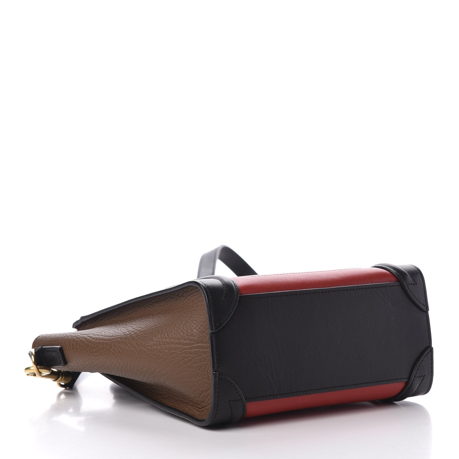 Celine Calfskin Bullhide Nano Tri-Color Luggage Bright Red 4 of 9