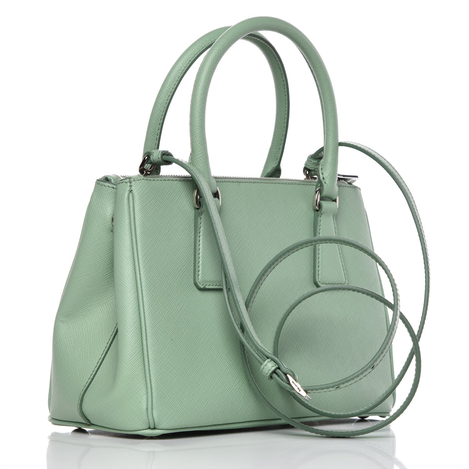 Prada Saffiano Lux Small Galleria Double Zip Tote Acquamarina 4 of 10