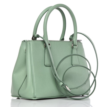 Prada Saffiano Lux Small Galleria Double Zip Tote Acquamarina 4 of 10