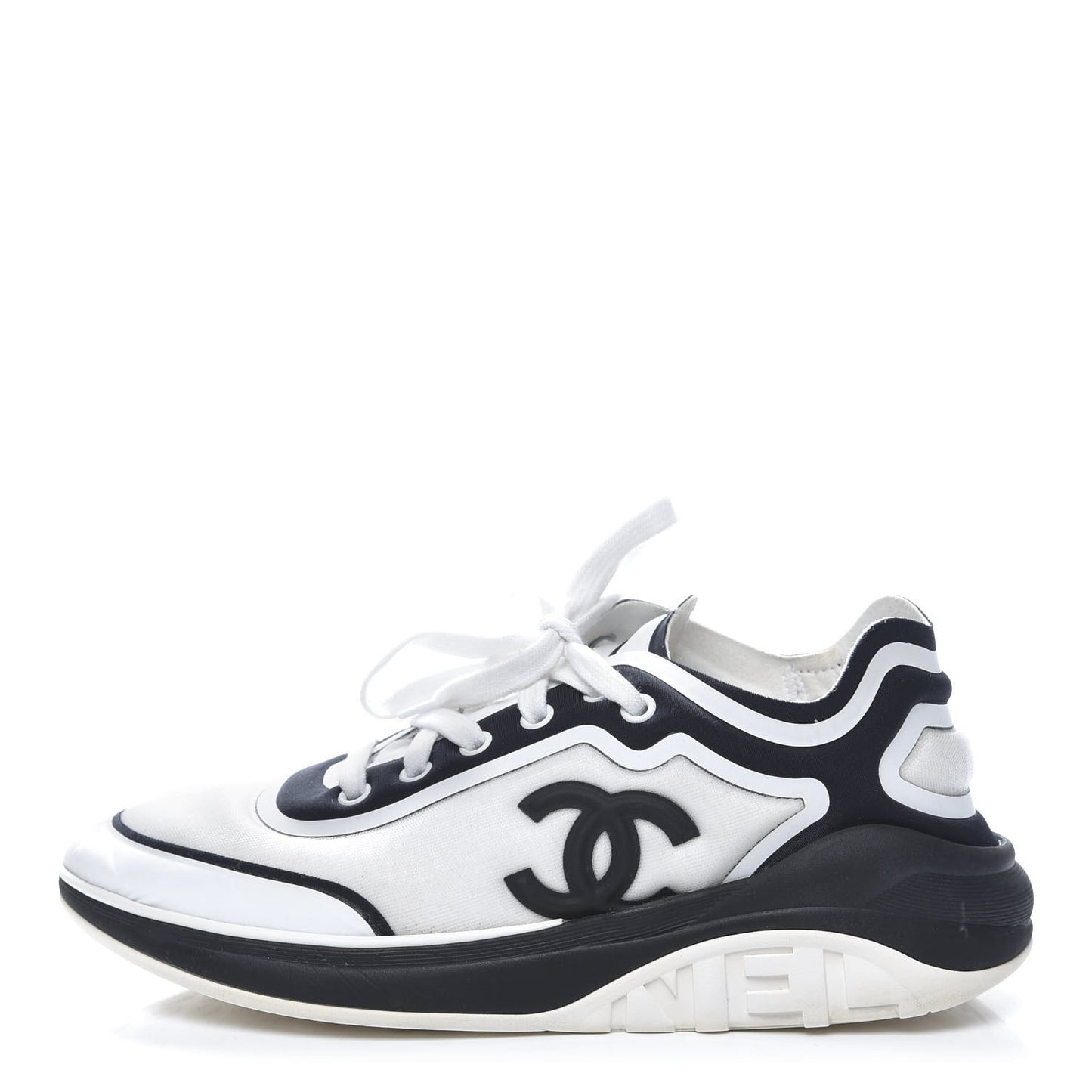 Suede Calfskin Stretch Fabric CC Sneakers 37.5 White