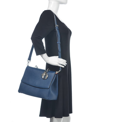 Christian Dior Bullcalf Medium Be Dior Flap Mineral Blue 2 of 11