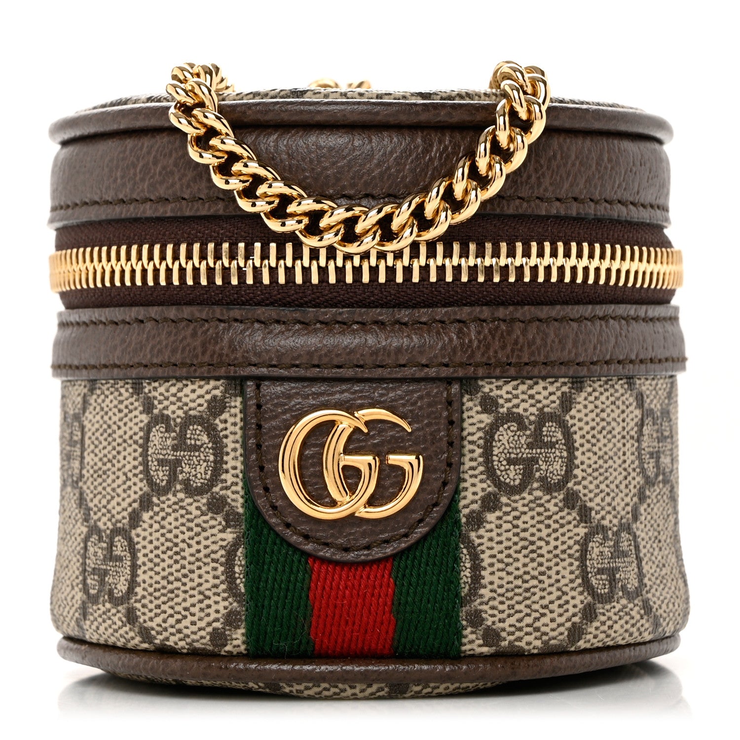 Gucci GG Supreme Monogram Web Ophidia Wrist Wallet Beige Ebony New Acero 1 of 8