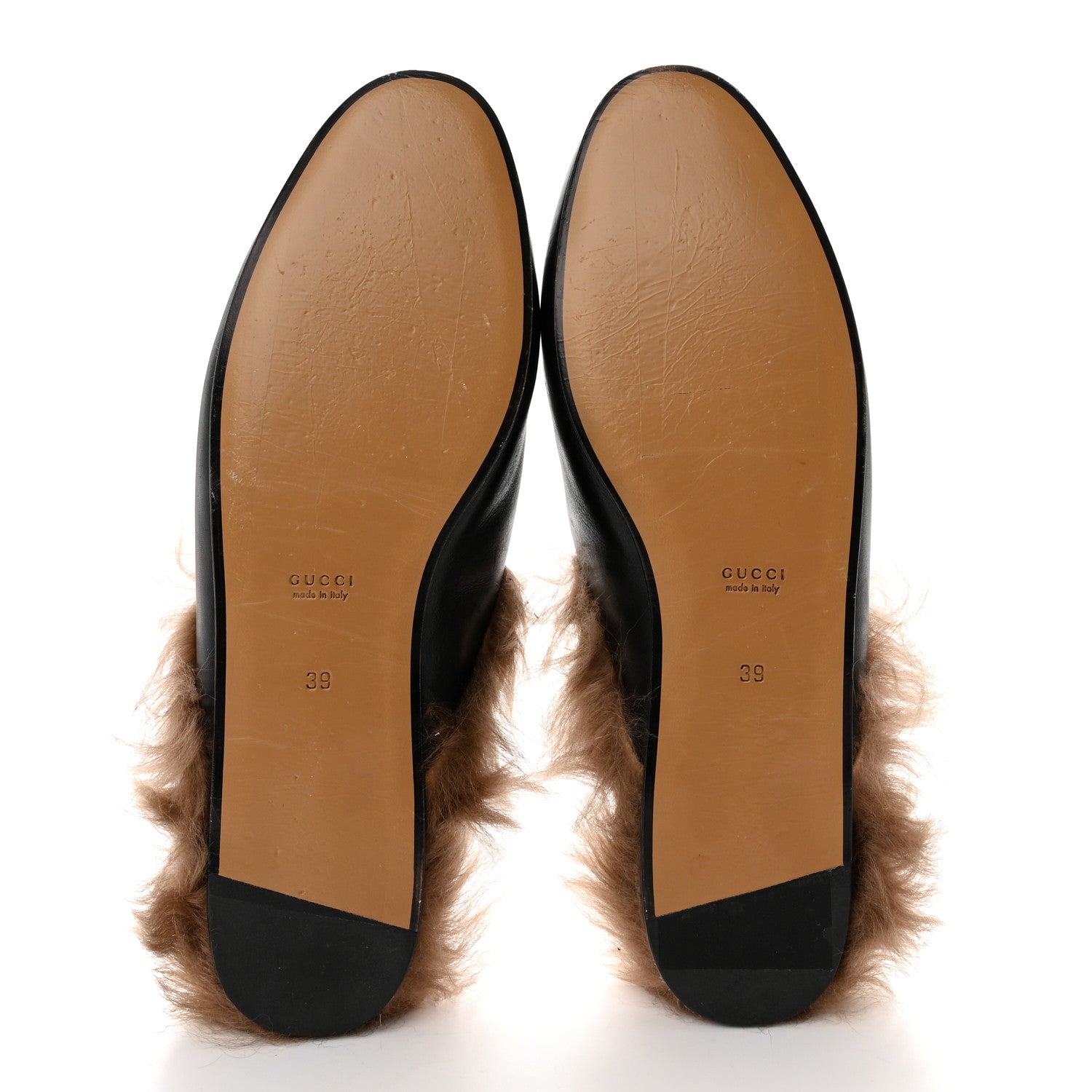 Gucci Calfskin Fur Womens Princetown Slippers 39 Black 5 of 11