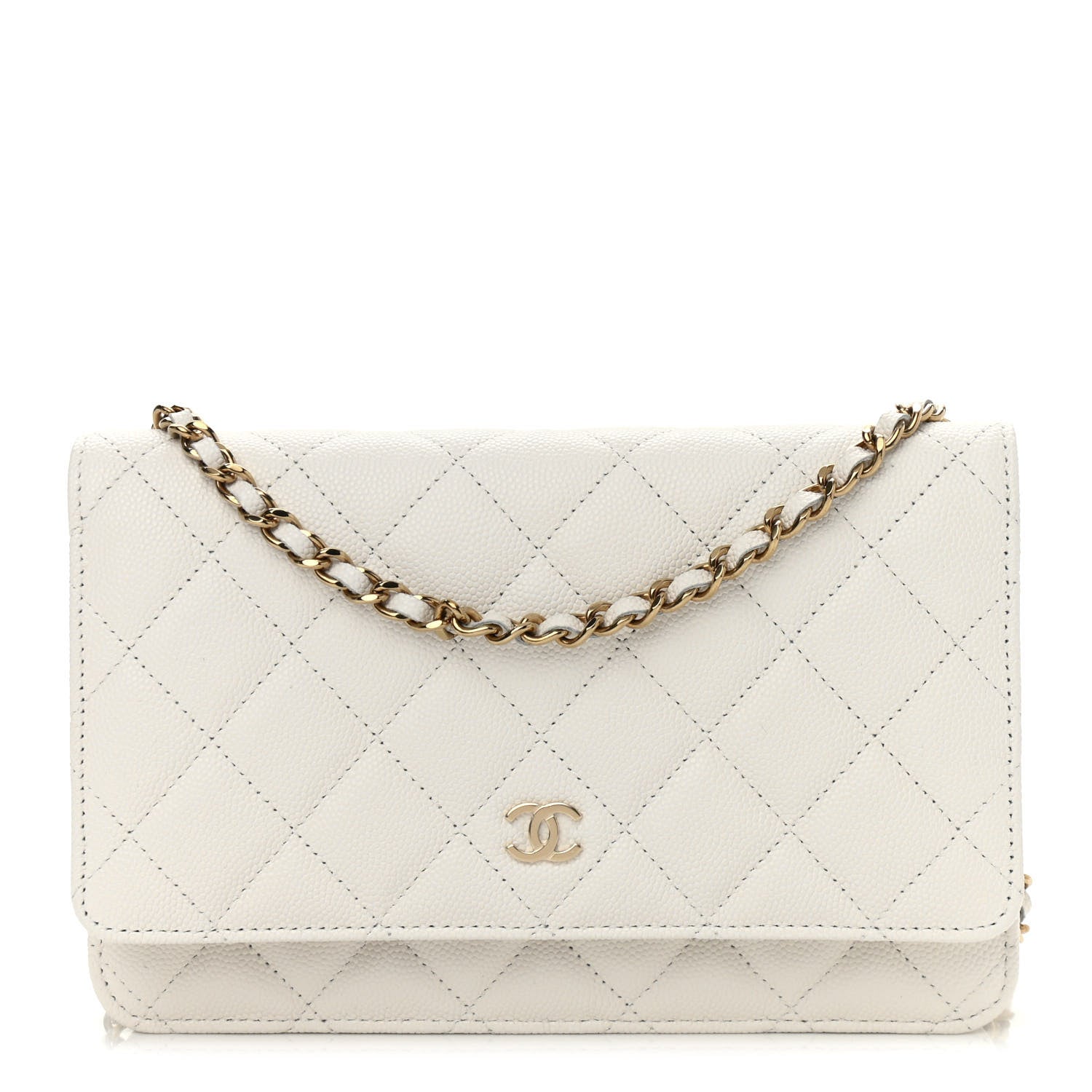 Chanel Caviar Quilted Wallet On Chain WOC White 1 of 12