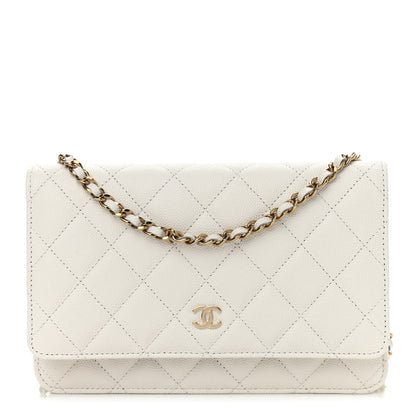 Chanel Caviar Quilted Wallet On Chain WOC White 1 of 12