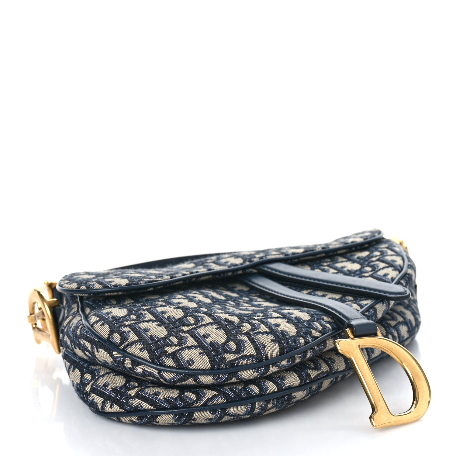 Christian Dior Oblique Saddle Bag Blue 4 of 10