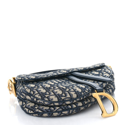 Christian Dior Oblique Saddle Bag Blue 4 of 10