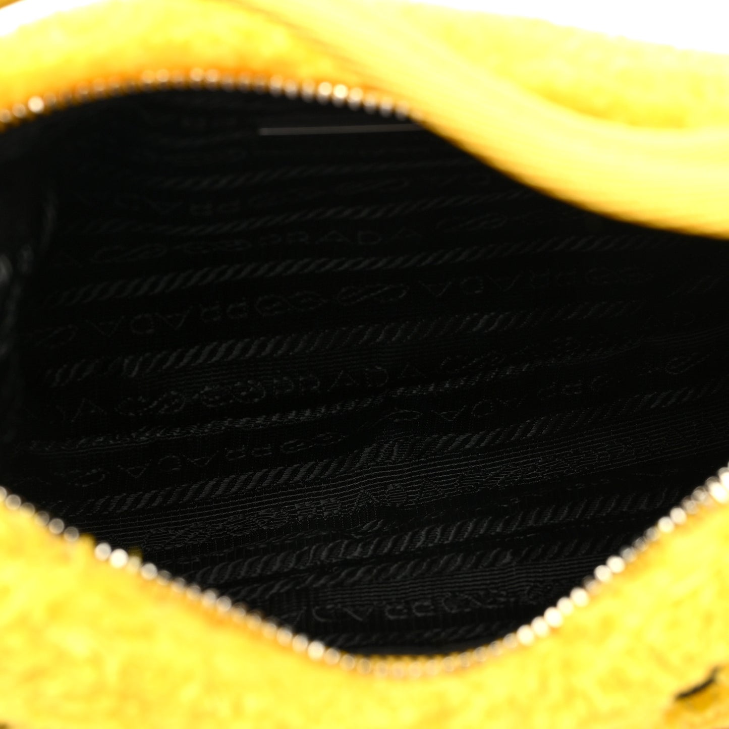 Terry Cloth Mini Re-Edition 2000 Bag Giallo Black