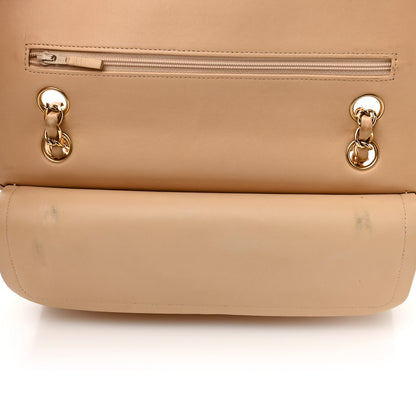 Chanel Lambskin Quilted Medium Double Flap Beige 19 of 21